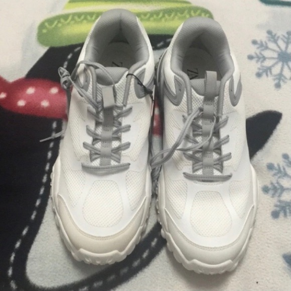 ZARA White/Gray Thick Sole Sneakers - Picture 3 of 8